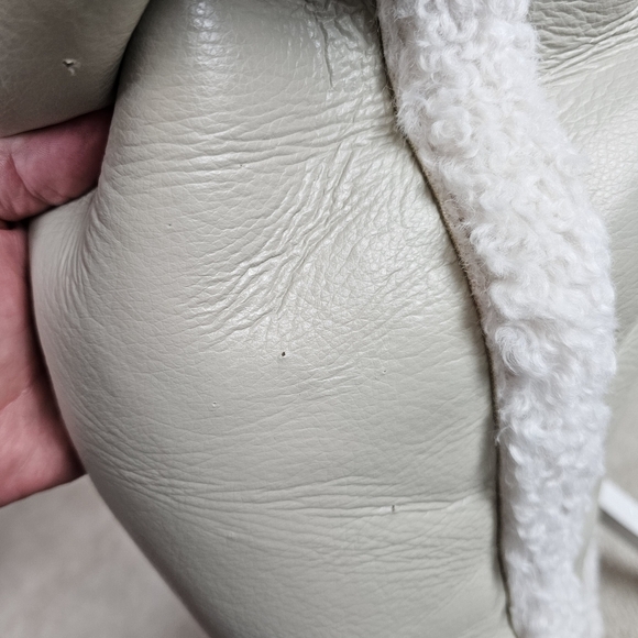 Urban Outfitters Willa Sherpa Fleece Sherling Vegan Leather Longline Coat XS NWT - Picture 9 of 11